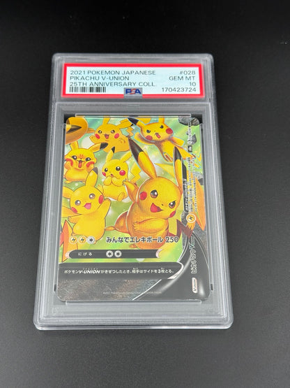 Pikachu V-Union #028 PSA 10 Japanese 25th Anniversary